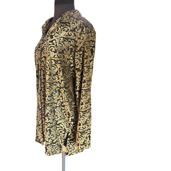 Vtg Diane Von Furstenburg Velvet Burnout Tunic Top L Old Money Boho Garden Fairy - Picture 4 of 6
